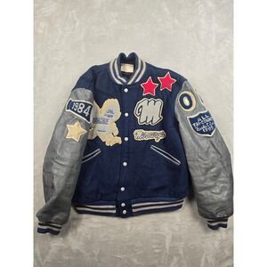 Vintage Butwin Varsity Jacket Mens 44 Leather Sleeve Letterman 1984-85 Mercruys